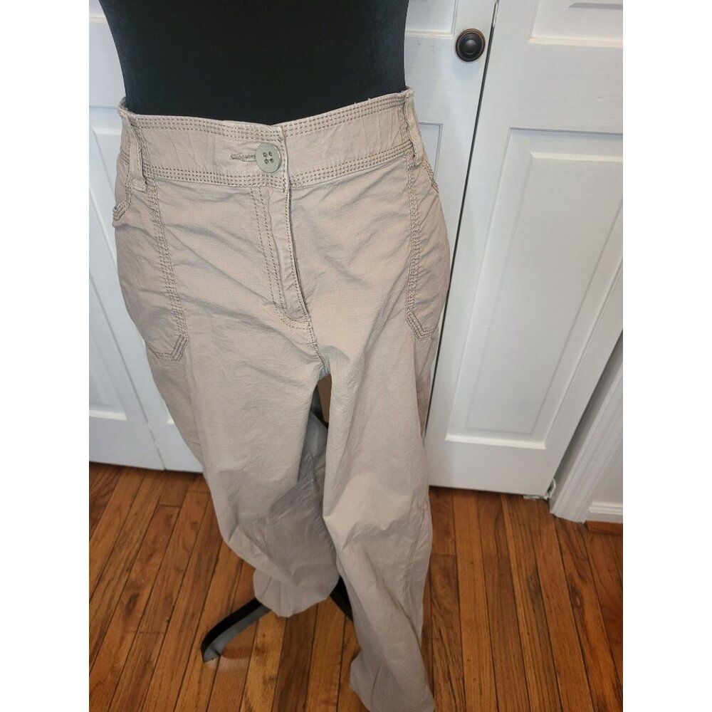 Chico's Khaki Hiker Style Casual  Pants Elastic Waist 2 (L) Spring Gorpcore y2k